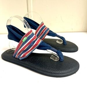 Sanuk Yoga Sling 2 boho beach resort summer sandals women’s size 9 stripes